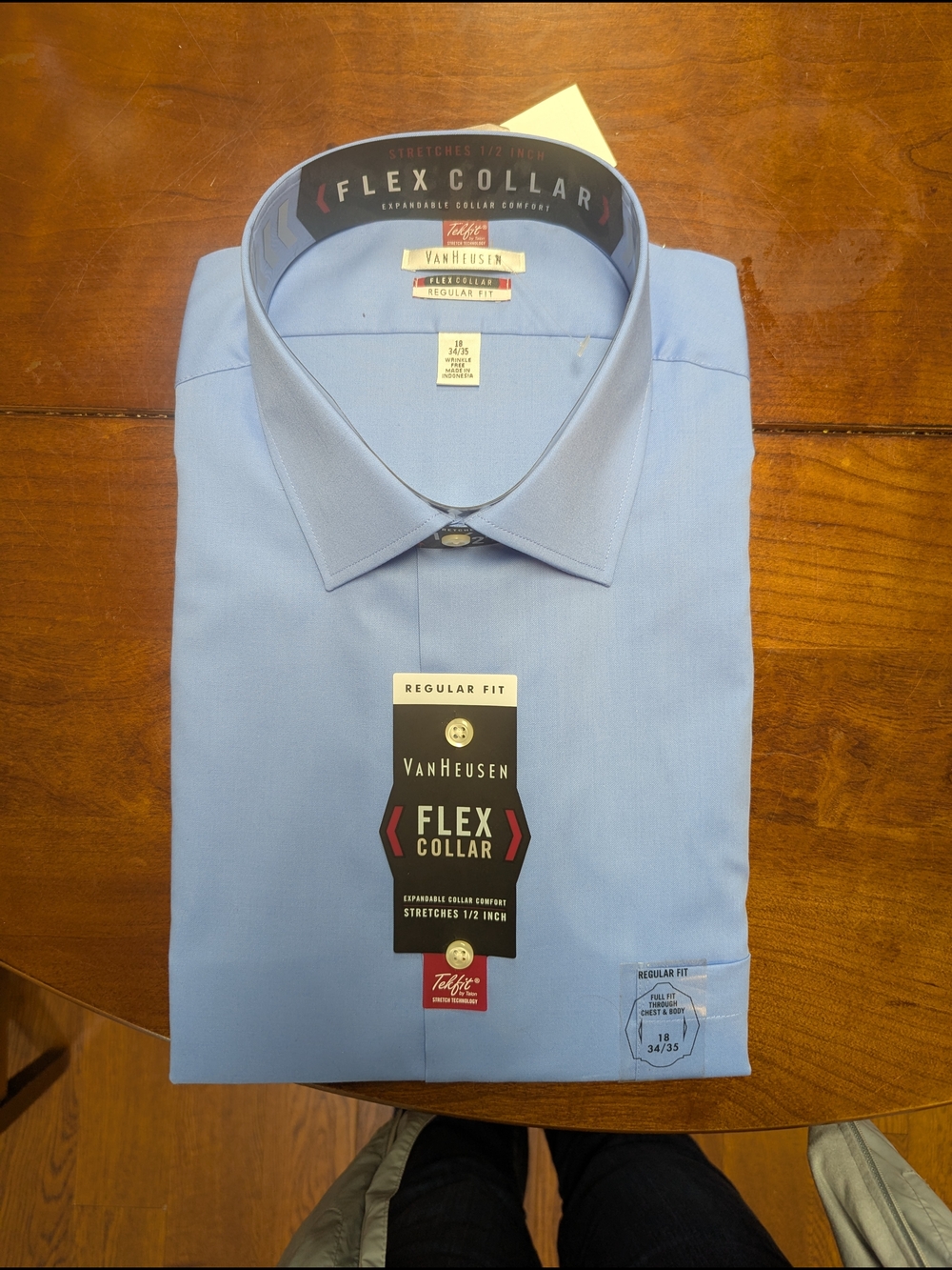 Van Heusen Light Blue Flex Collar Dress Shirt - Regular Fit